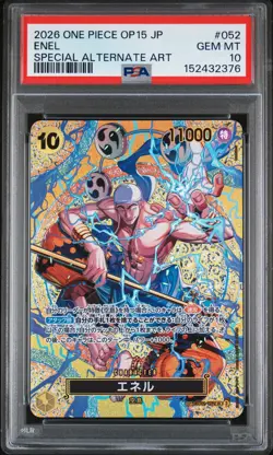 2026 ONE PIECE JPN ADVENTURE ON KAMI'S ISLAND SPECIAL ALT ART #052 ENEL PSA 10 - Image 1