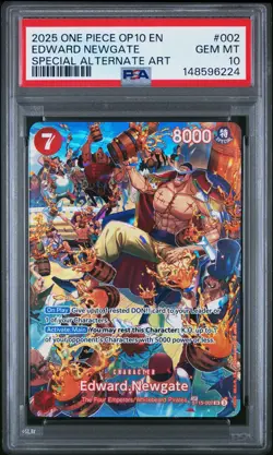 2025 ONE PIECE OP10-ROYAL BLOOD SPECIAL ALTERNATE ART #002 EDWARD NEWGATE PSA 10 - Image 1