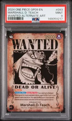 2024 ONE PIECE EMPERORS IN THE NEW WORLD WANTED ALT ART MARSHALL D. TEACH PSA 9 - Image 1