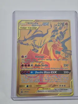Reshiram and Charizard GX Premium Collection Gold Promo Card SM247 Pokemon TCG - Image 1