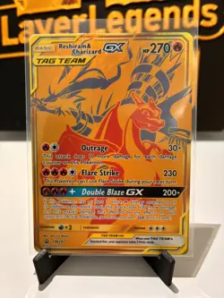 Pokemon TCG - SM Promo - Reshiram & Charizard GX (SM247) - Gold Black Star - Image 3