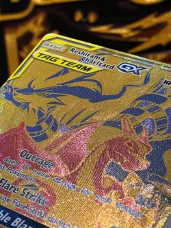 Pokemon TCG - SM Promo - Reshiram & Charizard GX (SM247) - Gold Black Star - Image 5