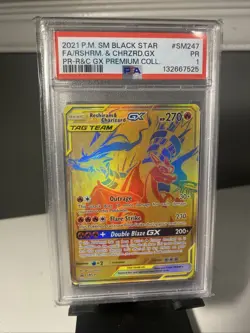 PSA 1 Pokemon TCG Reshiram & Charizard GX Sun & Moon SM247 Holo Promo - Image 1