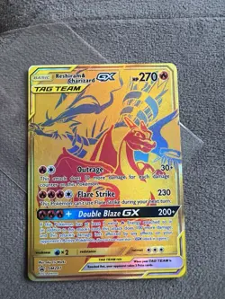 Pokemon TCG Reshiram and Charizard GX Tag SM247 Team Promo Card - Image 1