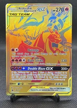 Pokemon TCG Reshiram & Charizard GX Sun & Moon Sm247 Holo Promo- NM/M - Image 1