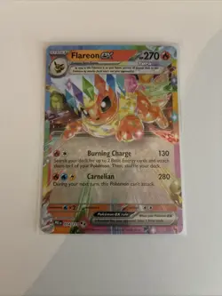 Pokemon TCG Flareon EX Prismatic Evolutions Card 14/131 Double Rare Near Mint - Image 1