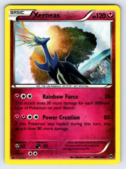Xerneas 107/162 2015 XY Breakthrough Set Pokemon Card TCG Holo Rare - Nm/Vlp - Image 1