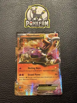 2015 POKEMON XY HOUNDOOM EX BREAKTHROUGH RARE CARD #21/162 - LP - Image 1
