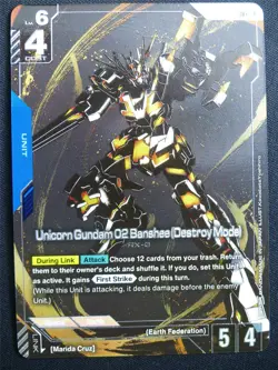 Unicorn Gundam 02 Banshee Destroy Mode GD01-003 LR+ Alt Art Foil - Gundam Card - Image 1
