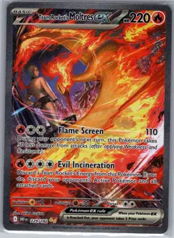 Team Rocket's Moltres ex 229/182 SIR SV10: Destined Rivals - Pokemon Card - NM - Image 1