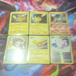 Pokemon TCG Holo Lot Pikachu, Zapdos, Clefairy, Arceus, Bastiodon 6 Cards - Image 1