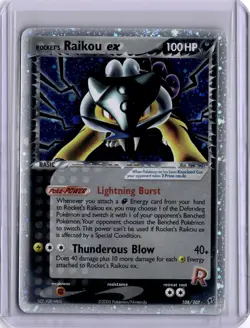 Rocket's Raikou Ex Deoxys 108/107 Secret Rare Ultra Rare Pokemon Card Holo 2005 - Image 1