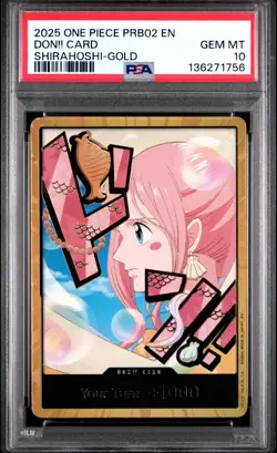 2025 ONE PIECE PRB02 DON!! Card Shirahoshi Gold Foil PSA 10 - Image 1