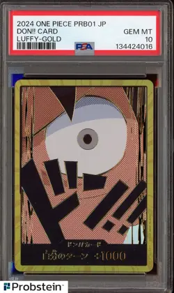 2024 One Piece Japanese PRB01 Luffy Gold DON!! Card PSA 10 GEM MINT - Image 1
