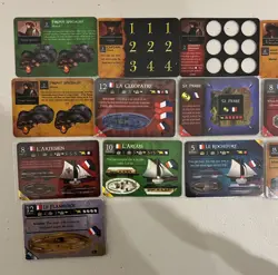 WIZKIDS PIRATES OF THE CRIMSON COAST CSG FRENCH FACTION SHIPS CARDS TOKENS LOT + - Image 2