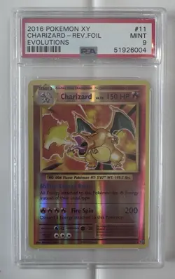 2016 Pokemon Charizard 11/108 Reverse Holo Foil XY Evolutions - PSA 9 - Image 1