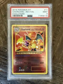 2016 Pokemon XY Charizard 11/108 Evolutions Reverse Holo PSA 9 - Image 1