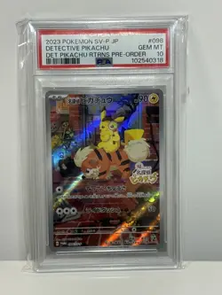 PSA 10 Detective Pikachu 098/SV-P Pre-Order Promo Japanese Pokemon Card GEM MINT - Image 2