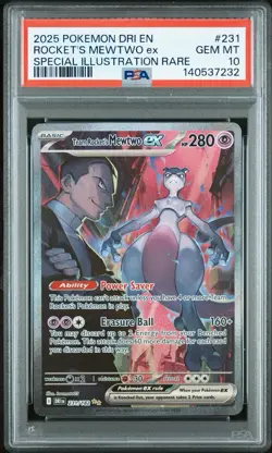 Pokemon Team Rocket's Mewtwo ex 231/182 Special Illustration Rare Holo PSA 10 - Image 1