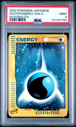 Pokemon Japanese Promo McDonald 2002 Water Energy Holo Card PSA 9 - Image 1
