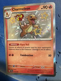 Pokemon TCG Shiny Charmeleon Holo Card Paldean Fates 110/091 - Image 1