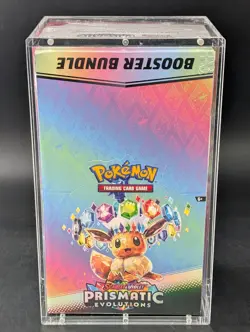 Pokemon SV8.5 Prismatic Evolutions Sealed Booster Bundle Display W/Acrylic Case - Image 1