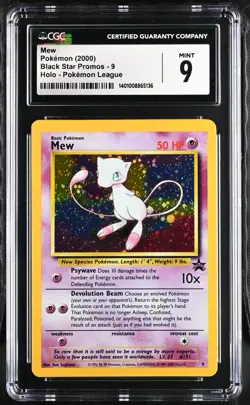 Pokemon Mew 09/53 Black Star Wotc Promo Holo CGC 9 - Image 1