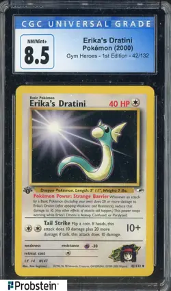 2000 Pokemon Gym Heroes 1st Edition #42 Erika's Dratini CGC 8.5 NM-MT+ - Image 1