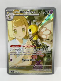 Lillie's Ribombee Illustration Rare Pokemon TCG Journey Together 164/159 - Image 1
