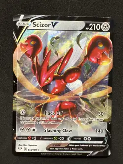 Scizor V 118/189 Swsh03: Darkness Ablaze Holo Pokemon - Image 1