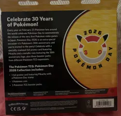 Pokemon TCG Pokemon Day 2026 30th Anniversary Box Pikachu Promo Booster Coin - Image 2