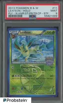 2013 Pokemon B&W Plasma Freeze SPT Championships #11 Leafeon Holo PSA 9 MINT - Image 1