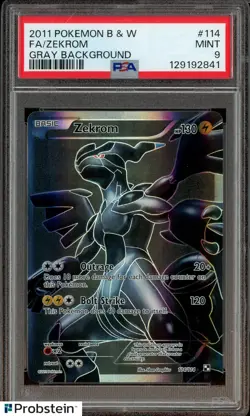 2011 Pokemon Black & White Gray Background #114 FA Zekrom PSA 9 MINT - Image 1