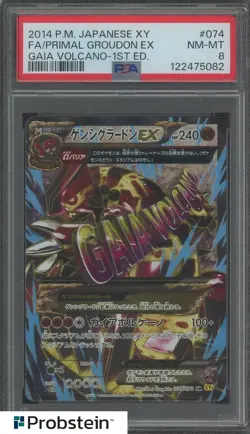 2014 Pokemon Japanese XY Gaia Volcano 1st Edition 074 FA Primal Groudon Ex PSA 8 - Image 1