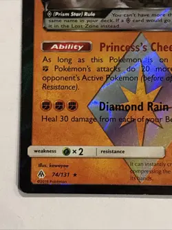 2018 Diancie 74/131 Prism Star Prism Holo Rare Forbidden Light Pokemon TCG - Image 5