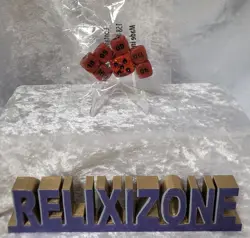 Pokemon Charizard Damage Counter 7 Dice Set – Orange Numbers + Glitter D6 NEW - Image 1