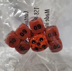 Pokemon Charizard Damage Counter 7 Dice Set – Orange Numbers + Glitter D6 NEW - Image 2