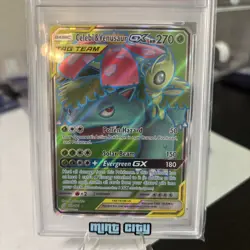 2019 POKEMON SUN & MOON TEAM UP #159 FULL ART/CELEBI & VENUSAUR GX PSA 9 - Image 2