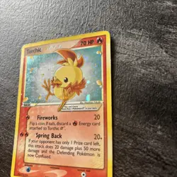 2004 Pokemon Gold Star Torchic Holo-EX Team Rocket Returns - Image 4