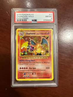 2016 POKEMON XY EVOLUTIONS #11 CHARIZARD-REVERSE FOIL PSA 8 - Image 5