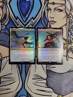 1x Shabraz, the Skyshark FOIL + 1x Brallin, Skyshark Rider FOIL NM C20 MTG - Image 1