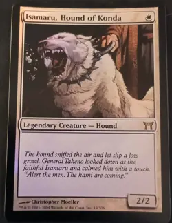 Magic: The Gathering Isamaru, Hound Of Konda FOIL NM 19/306 Kamigawa MTG EDH - Image 1