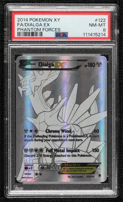 Full Art Silver - Dialga EX Pokemon XY Phantom Forces PSA 8 - Image 1
