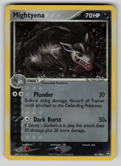 Mightyena (Cosmos Holo) 18/108 Deck Exclusives Pokemon MP+ nice front! - Image 1
