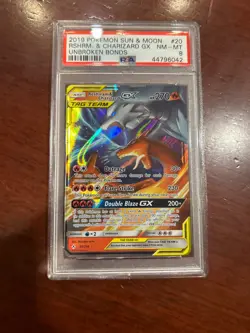 Pokemon Reshiram & Charizard GX 20/214 Unbroken Bonds 2019 PSA 8 - Image 5