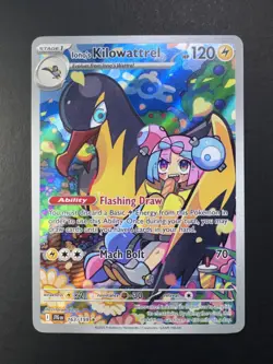 Pokemon: Iono's Kilowattrel Illustration Rare IR Full Art Holo 163/159 Journey - Image 1