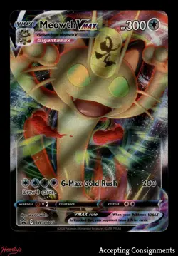 2020 Pokemon TCG Sword & Shield Black Star Promos Meowth VMAX - Image 1