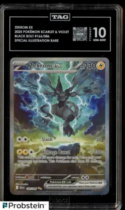 2025 Pokemon SV Black Bolt 166/086 Zekrom ex Special Illustration Rare TAG 10 - Image 1