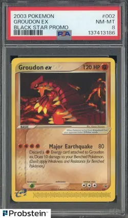2003 Pokemon Black Star Promo #002 Groudon EX PSA 8 NM-MT - Image 1