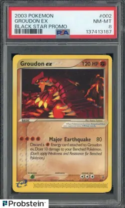 2003 Pokemon Black Star Promo #002 Groudon EX PSA 8 NM-MT - Image 1